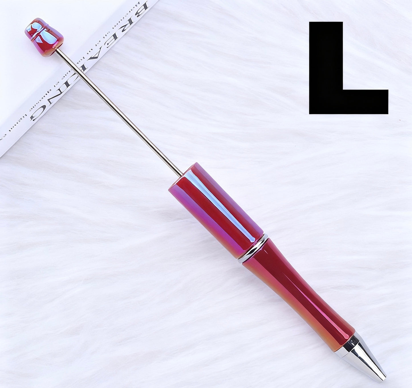 Iridescent Bead Ballpoint Pen - New Handmade DIY Twist-Action Gift Pen