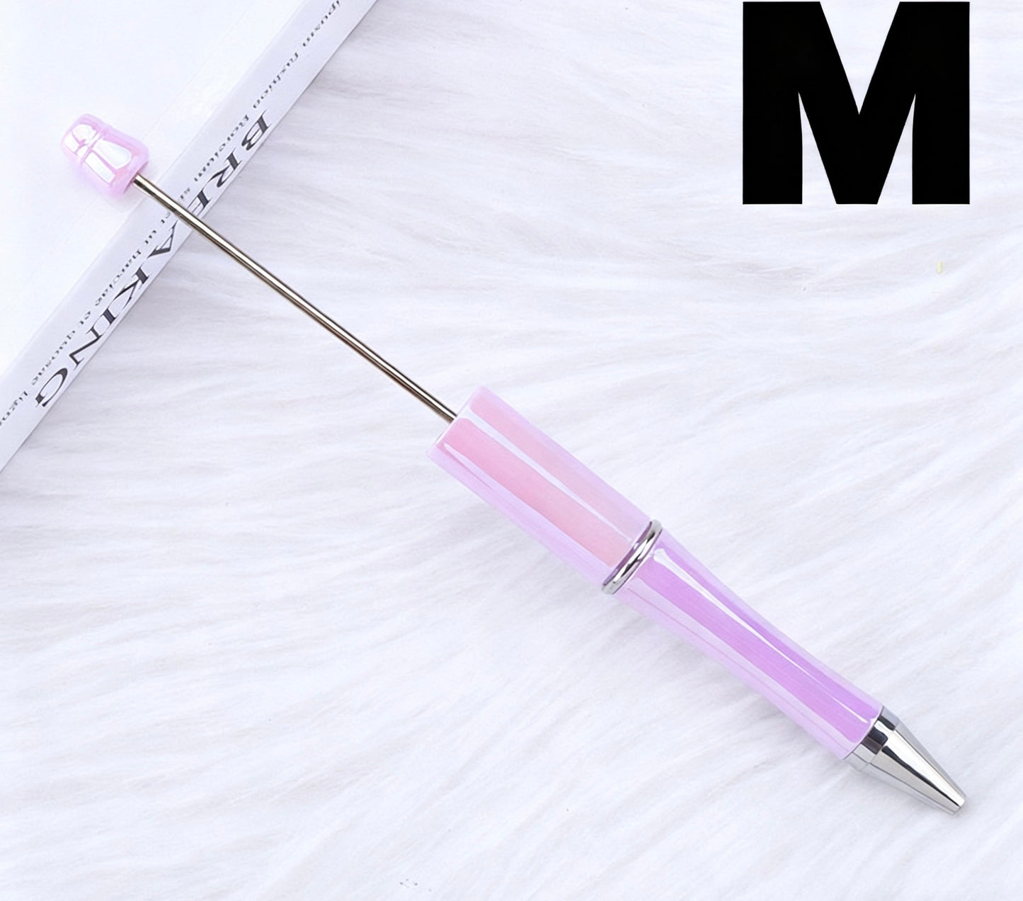 Iridescent Bead Ballpoint Pen - New Handmade DIY Twist-Action Gift Pen