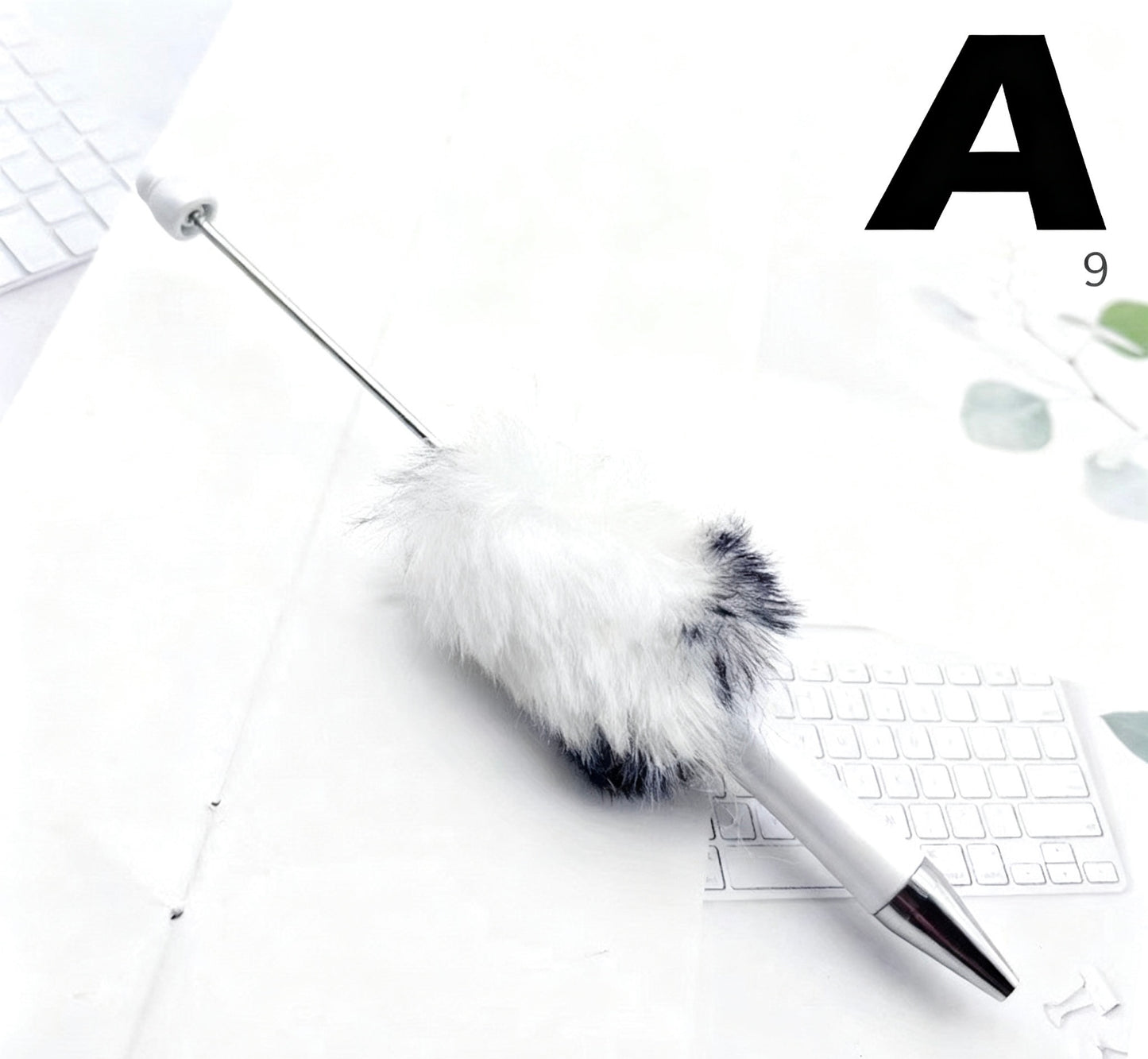 DIY Leopard Print Faux Fur Bead Pen - Twist-Action Ballpoint Gift Pen