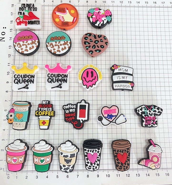 Focal Beads 500+ Designs for Pen Decor Soft Rubber Charms with Custom Options