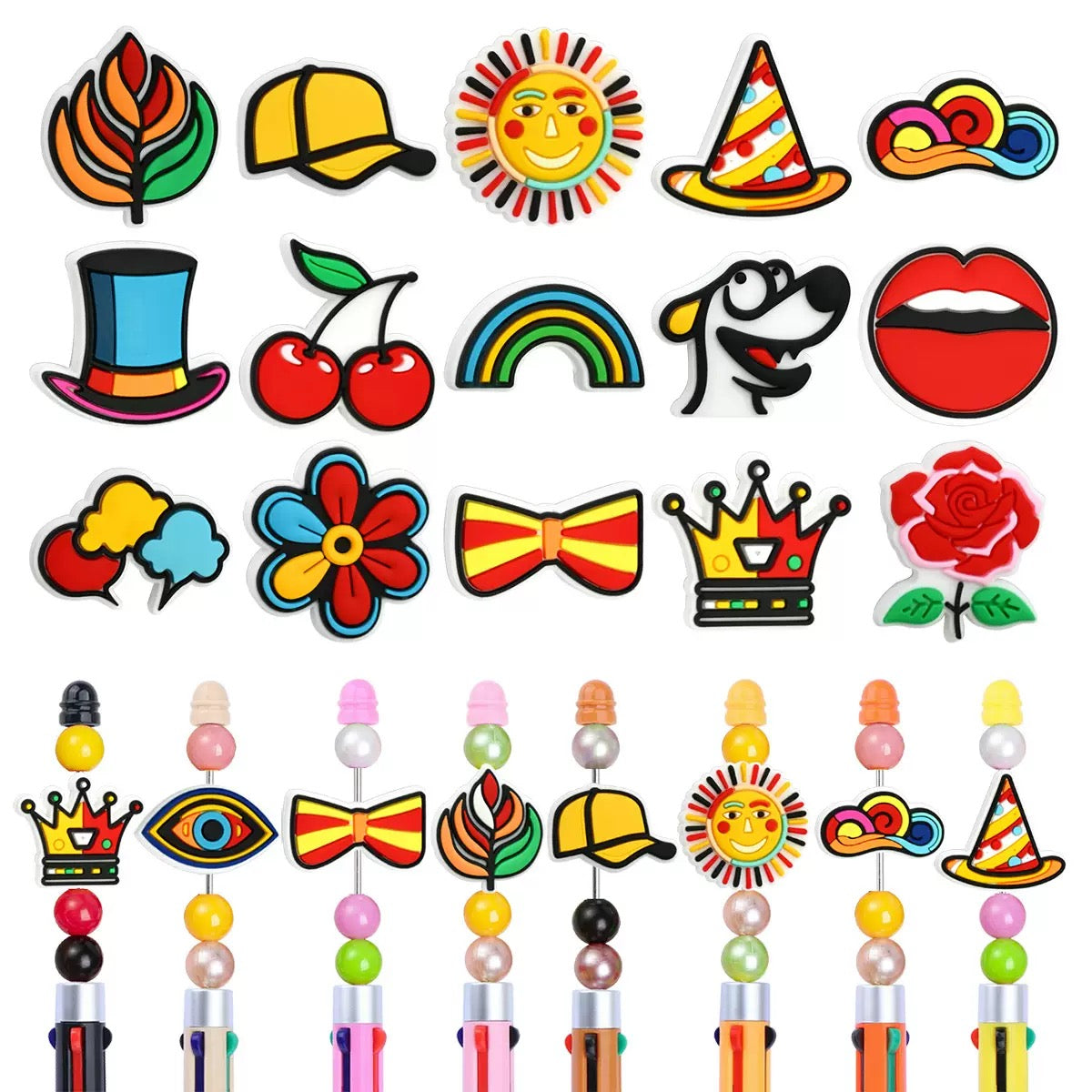 Focal Beads 500+ Designs for Pen Decor Soft Rubber Charms with Custom Options