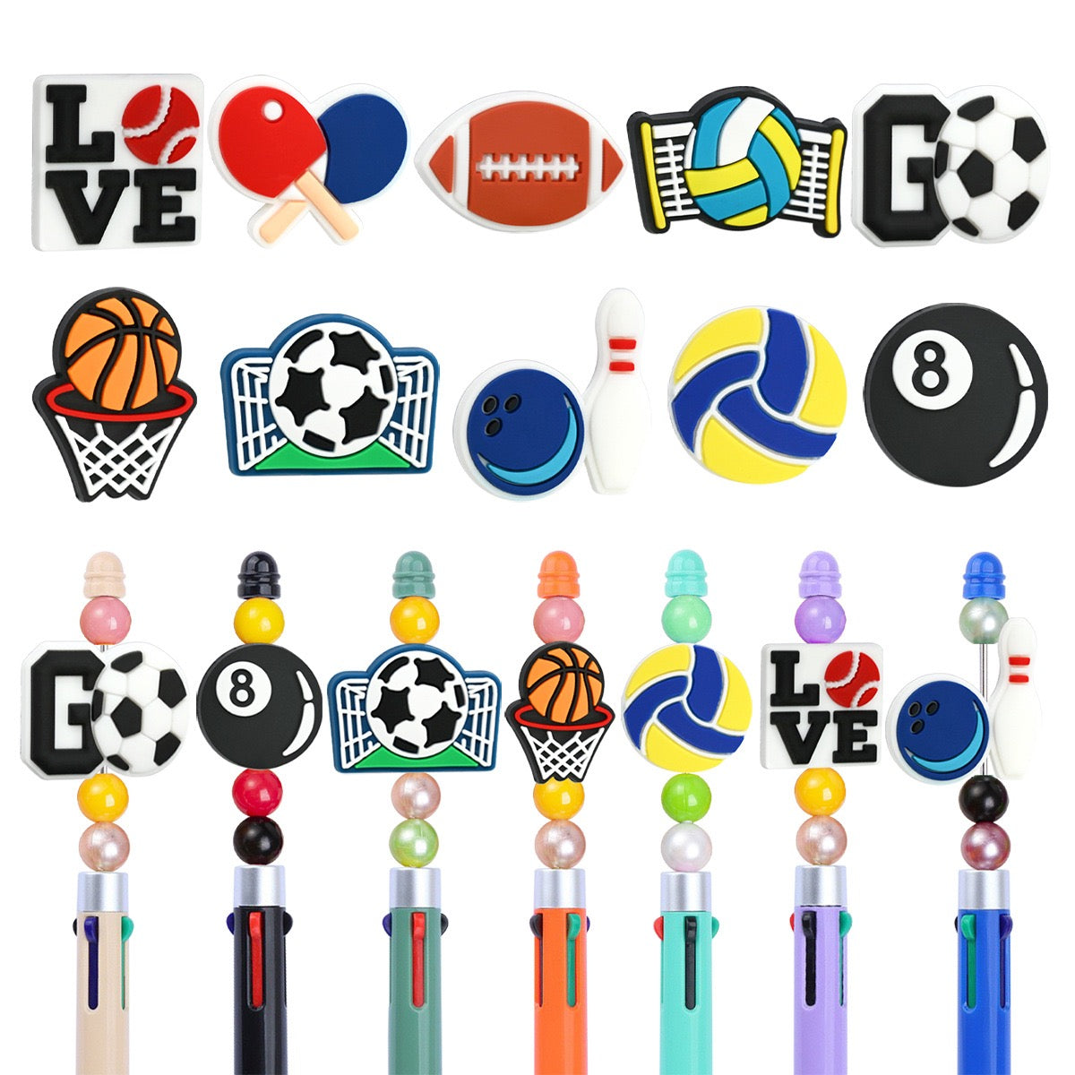 Focal Beads 500+ Designs for Pen Decor Soft Rubber Charms with Custom Options