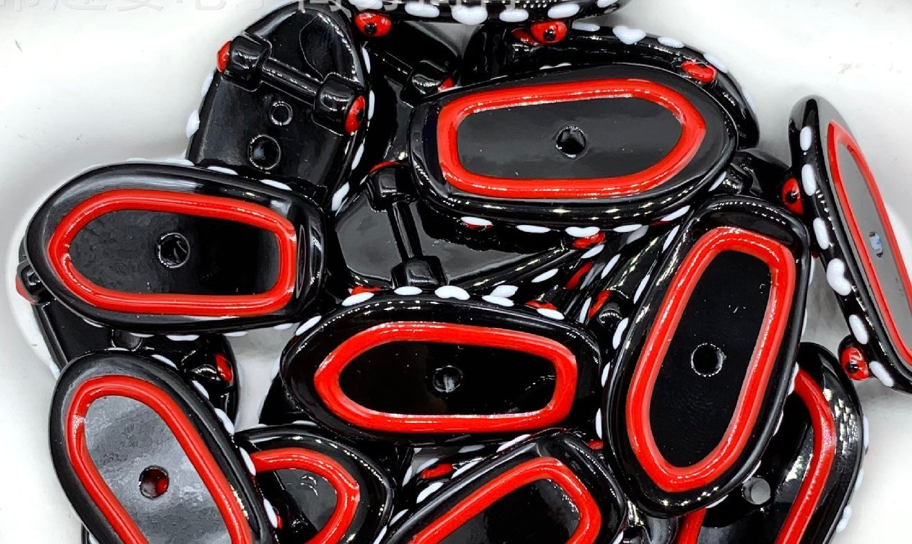 Skateboard Themed Spacer Beads - Rich Color Hand-Painted Mix for DIY