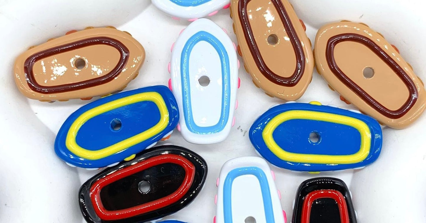 Skateboard Themed Spacer Beads - Rich Color Hand-Painted Mix for DIY