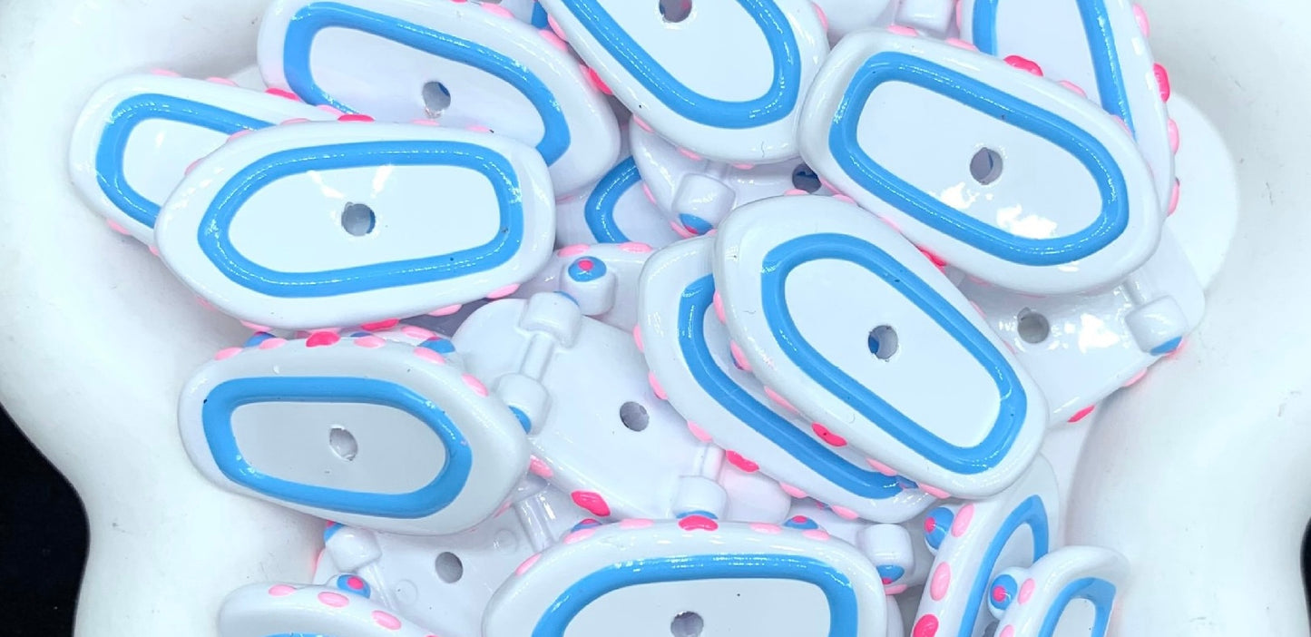 Skateboard Themed Spacer Beads - Rich Color Hand-Painted Mix for DIY