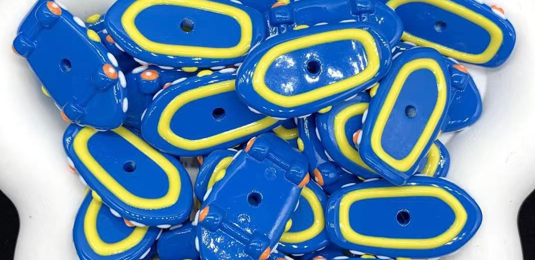 Skateboard Themed Spacer Beads - Rich Color Hand-Painted Mix for DIY