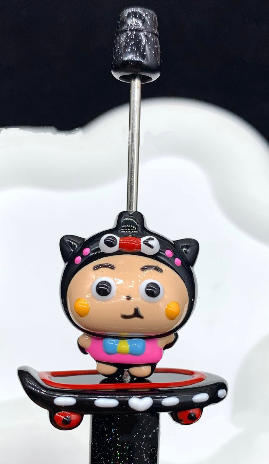 Skateboard Themed Spacer Beads - Rich Color Hand-Painted Mix for DIY