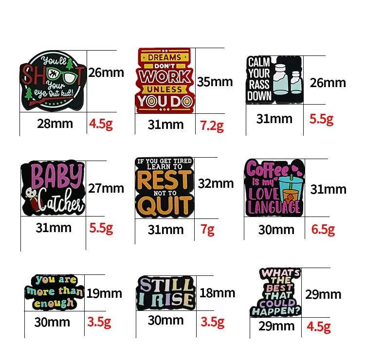 Focal Beads 500+ Designs for Pen Decor Soft Rubber Charms with Custom Options