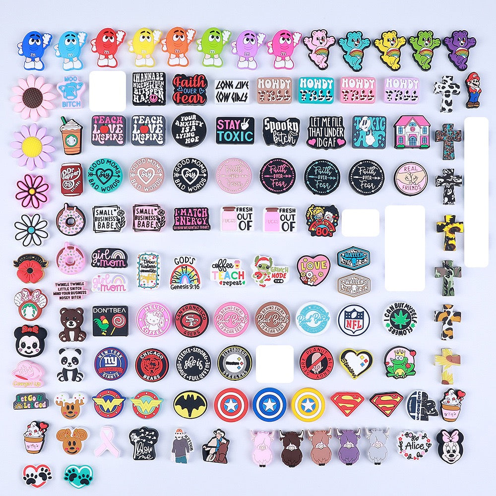 NEW Focal Beads Collection - Trendy Soft Silicone Charms for DIY Pen Making with Custom Options